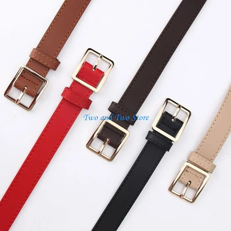 HX6F موضة الفتيات الساخنة شكل مربع مشبك الخصر الأشرطة متعدد الألوان حزام كل مباراة معطف فستان السيدات رقيقة حزام رسمي