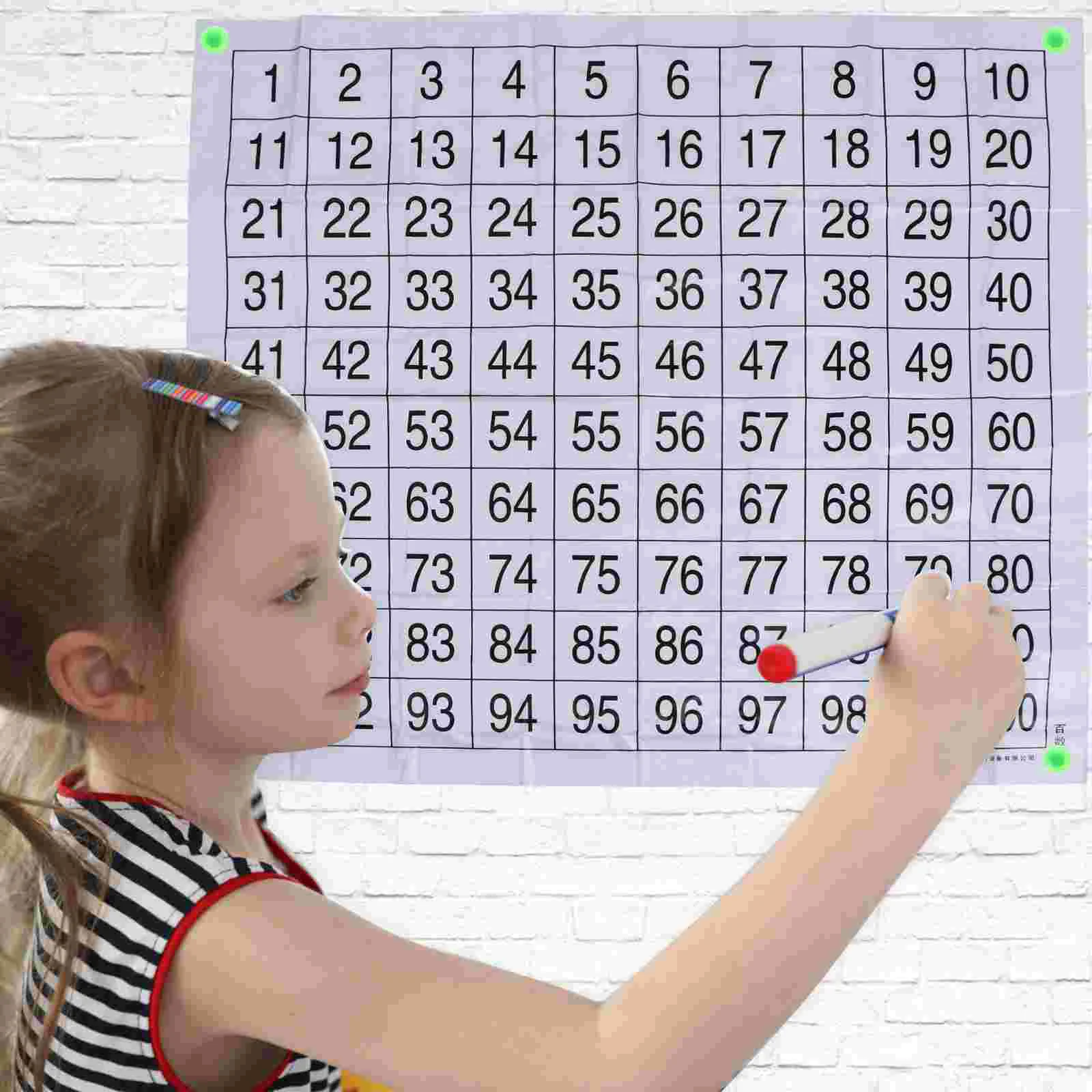 Hundreds Table Math Posters 1-100 Kid Wall Educational Number Chart Preschool Children Toys Home Numbers Sticker Toddler