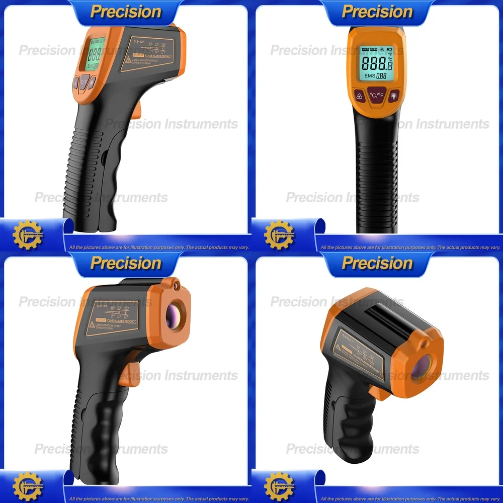 

Цифровой инфракрасный термометр 2026, для кухни, приготовления пищи, выпечки, воды, масла, измерения температуры поверхности, бесконтактный промышленный