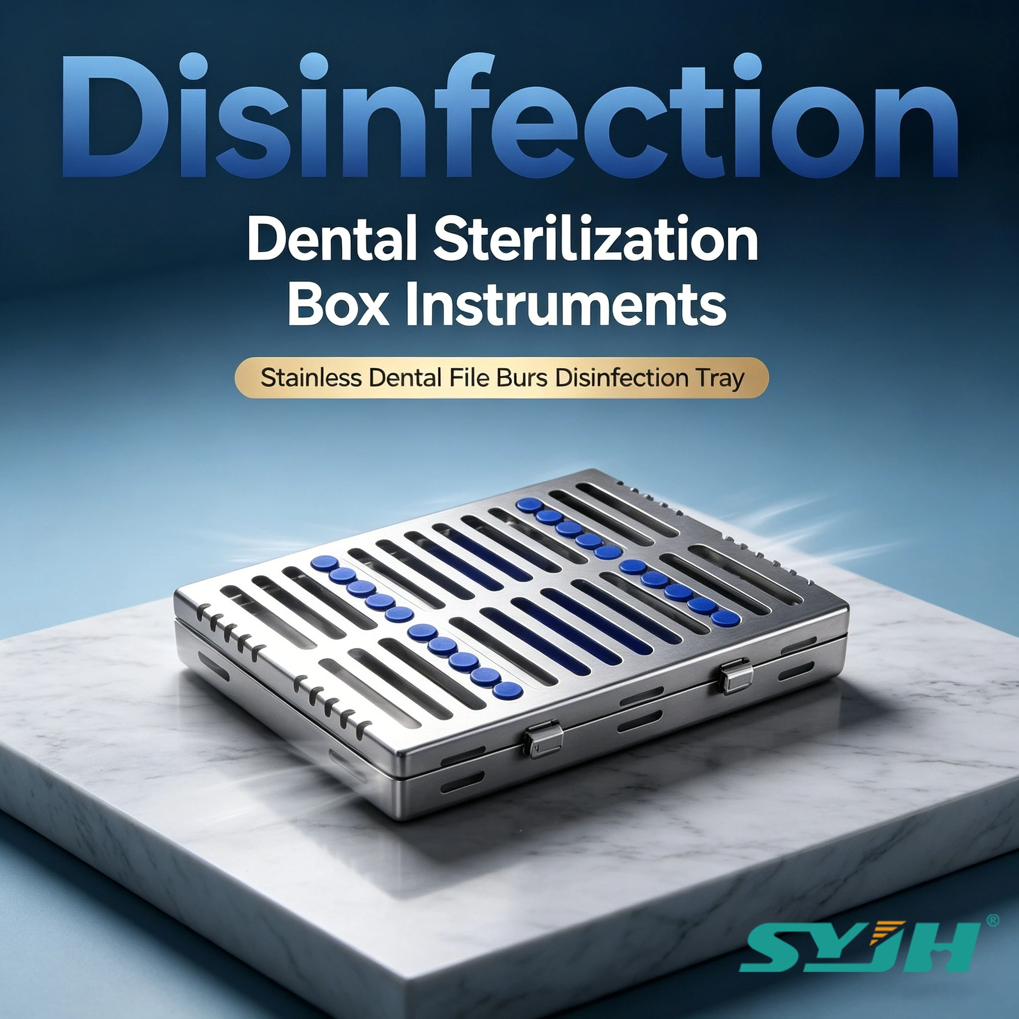 

Dental Sterilization Box SYJH Surgical Autoclavable Rack File Burs Disinfection Tray Tool Stainless Dentist Cassette Instruments