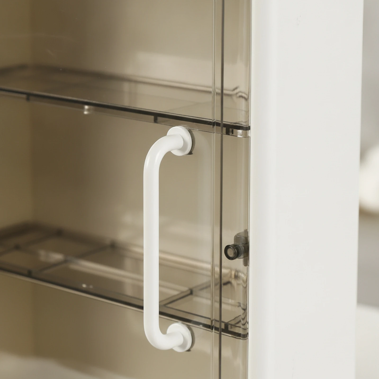 Wall Cabinet with Tissue Dispenser Transparent Bathroom Organizer with Shelves Tissue Dispenser Clear for Renters, Toilet