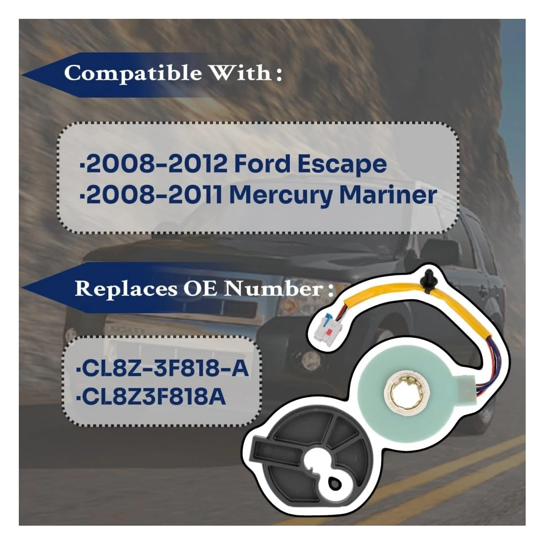 CL8Z-3F818-A Steering Torque Sensor Compatible with 2008-2012 Ford Escape and Mercury Mariner Power Rotation Steering Torque Sen