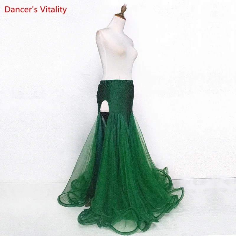 New Belly Dance Wear Competition Outfits Customized Chiffon Sexy Split Skirt Oriental Indian Dancers Stage Performance Costume