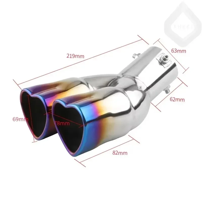 1pcs for Stainless Steel Exhaust Pipe, Muffler, Tail Section, Twin Pipe Pipe,  Parts, Cardioid ShapeQuality