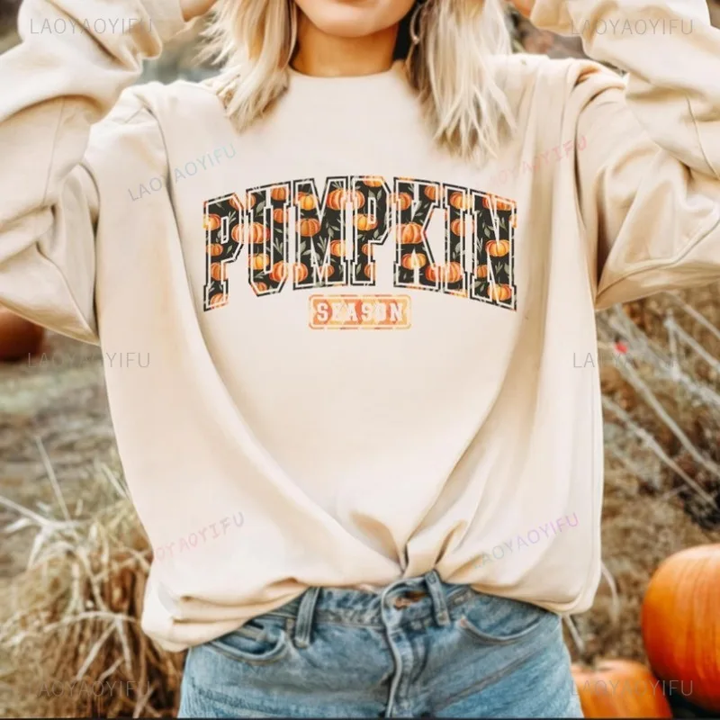 Thanksgiving Sweater for Women Retro Pumpkin Season Sweatshirt Cute Fall Shirt Fall Autumn Jumper Gift for Her Halloween Gift