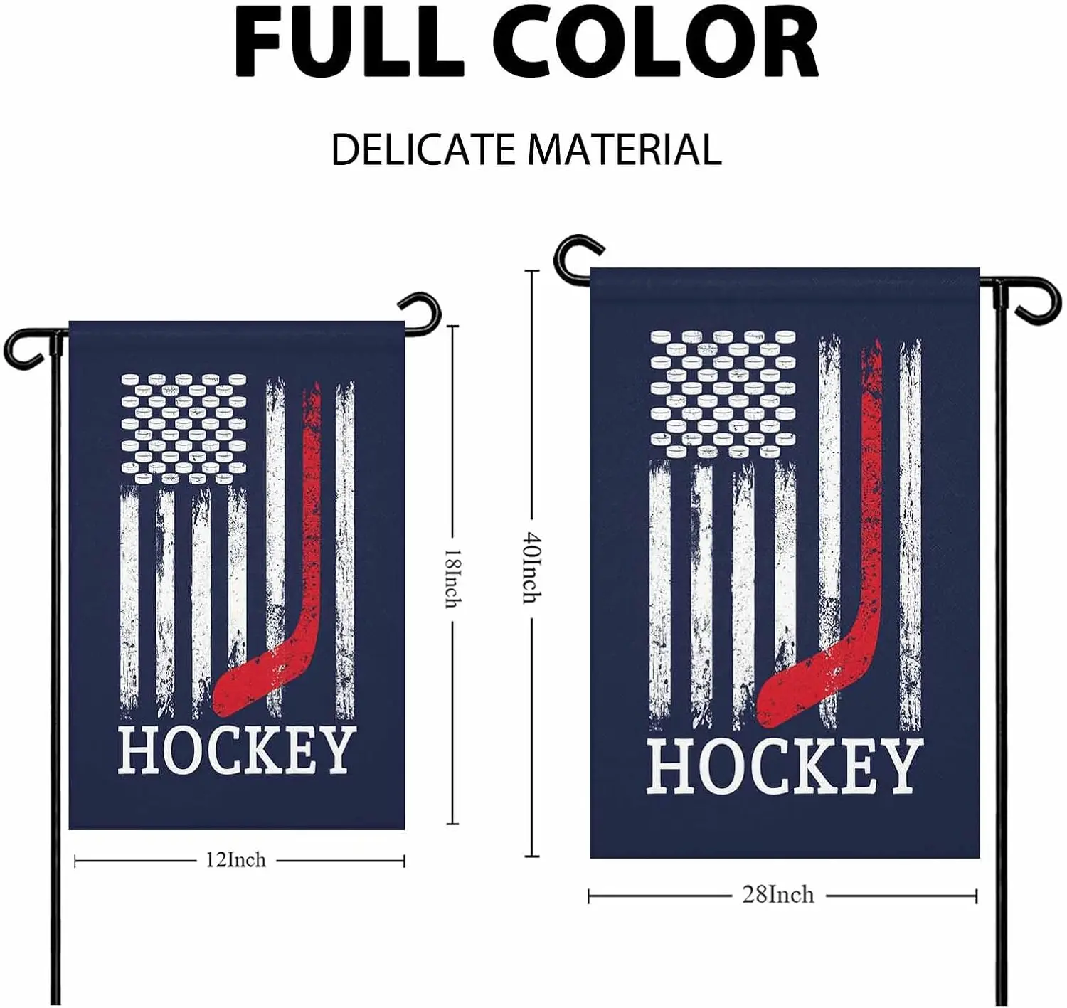 Welcome Garden Flag American Ice Hockey Sports Double Sided House Flags Yard Decoration, Stripes USA Flag Banners for Outdoo uui