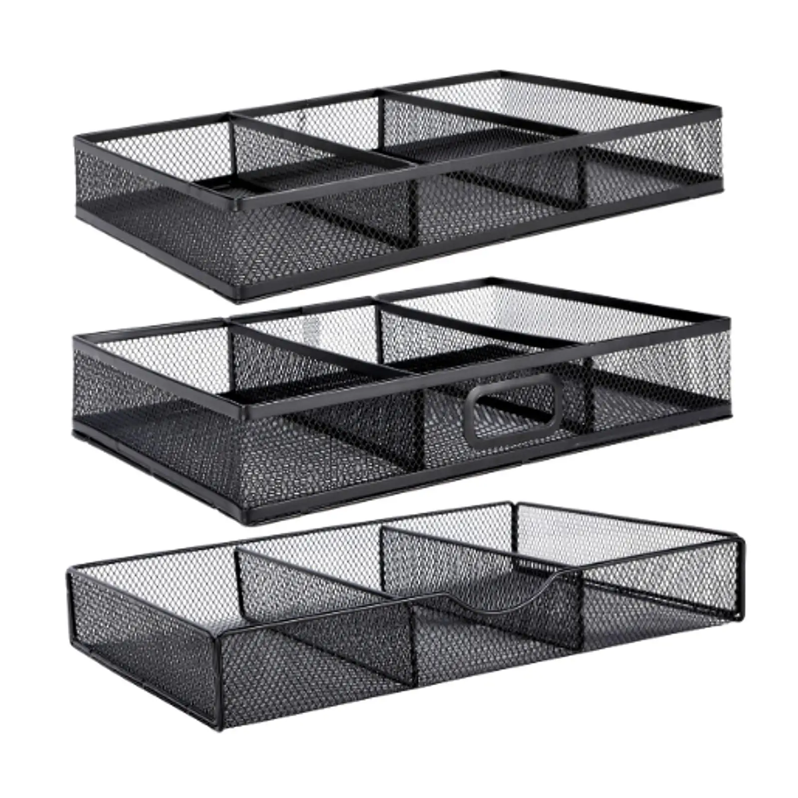 Desk Drawer Organizer Tray Versatile Organizer Convenient Simple Metal Portable Storage Box Mesh Desk Storage Tray for Home Desk