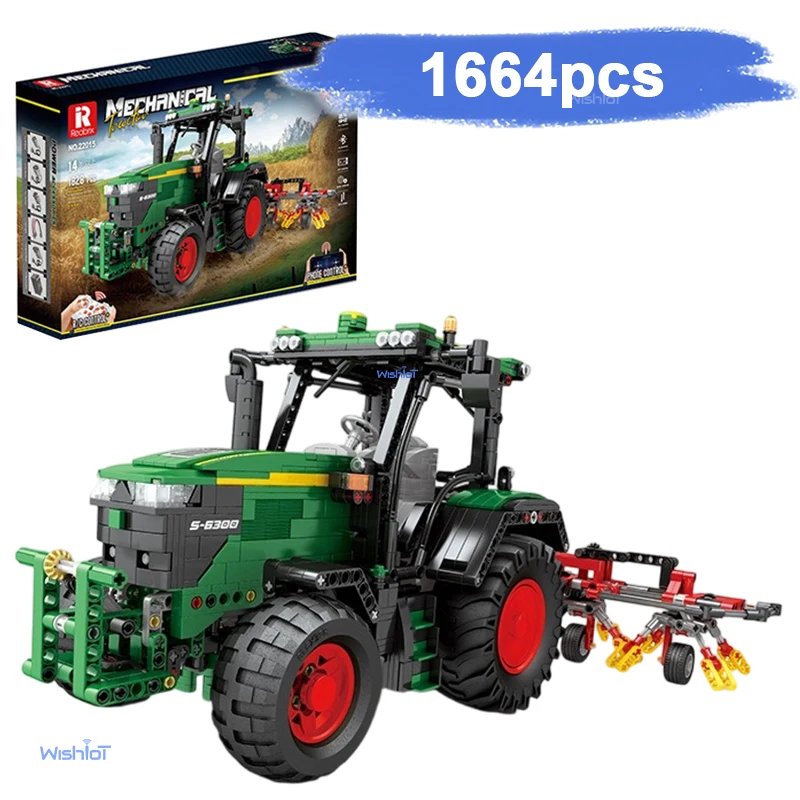 

1664pcs Agricultural Tractor Building Blocks RC APP Remote Control City Engineering Car Model Bricks Kids Educational DIY Toys