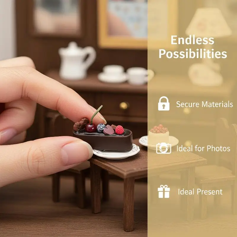 Simulation Afternoon Tea Mini Fruit Tart Toy Exquisite Dollhouse Scene Accessories for Kids Role Play Collection Gifts