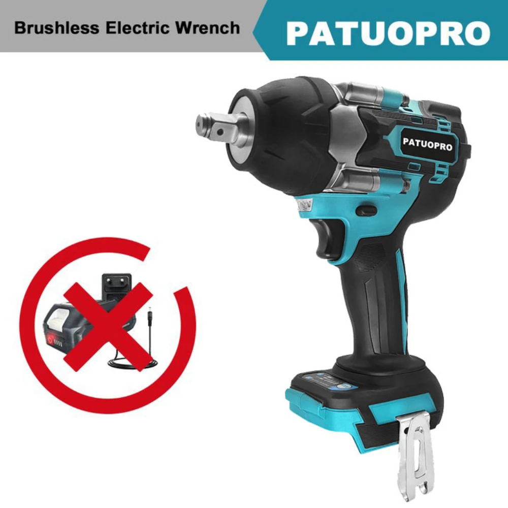 PATUOPRO 700-1500N.m Torque Brushless Electric Impact Wrench 4-Speed Handheld Cordless Wrench Fit Makita 18V Battery(No Battery)