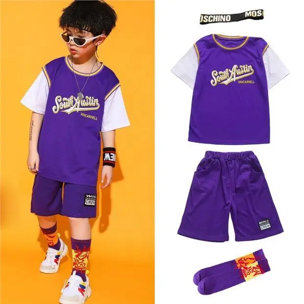 Junge Mädchen Jazz Tanz Kostüm Kinder Straße Hip Hop Tanz Jazz Bühne Kind Jazz Tanz Kostüm für Jungen Mädchen