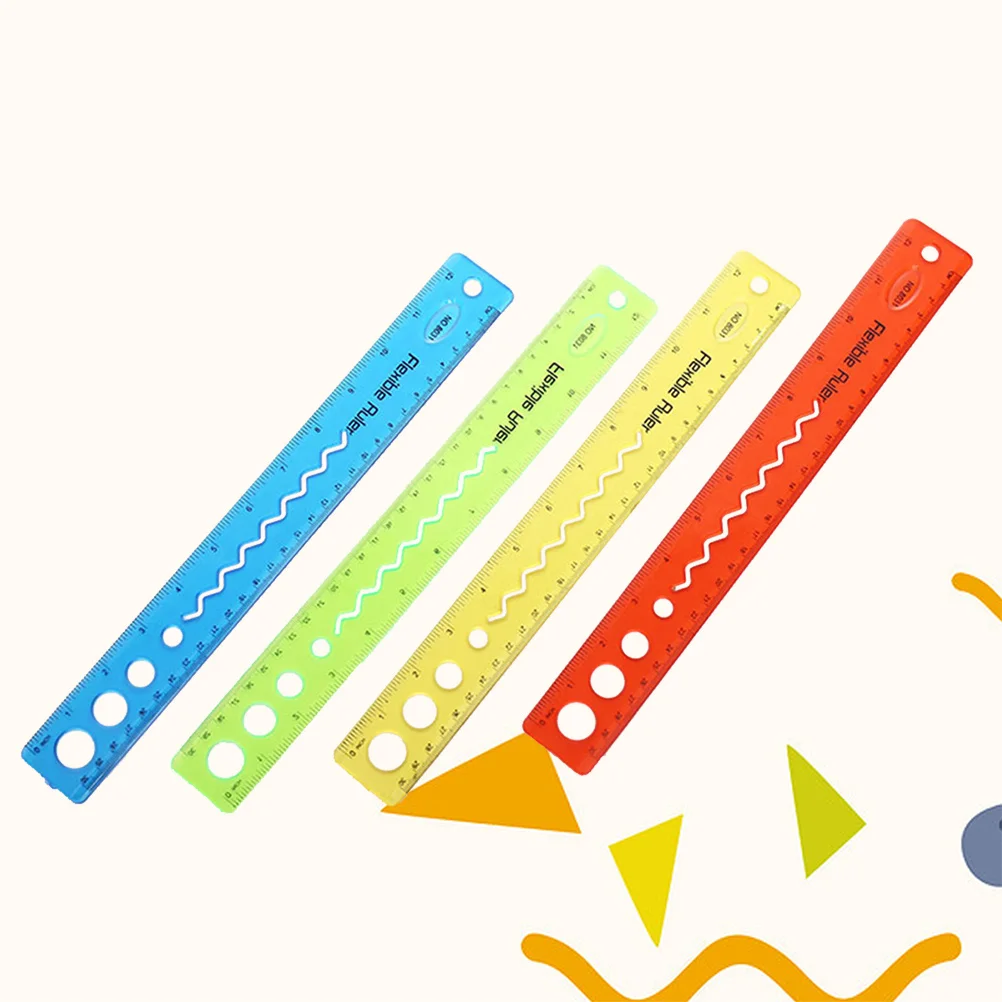 

1pc 30Cm Plastic Ruler Creative Student Stationery Plastic Ruler Lightweight Measuring Tool Study Gift