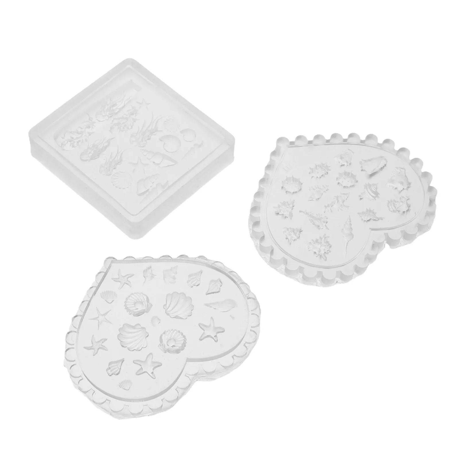 

3Pcs Ocean Silicone Nail Molds Seashell Conch Template DIY Resin Nail Art Mold Marine Themed Silicone Set Concha Mould
