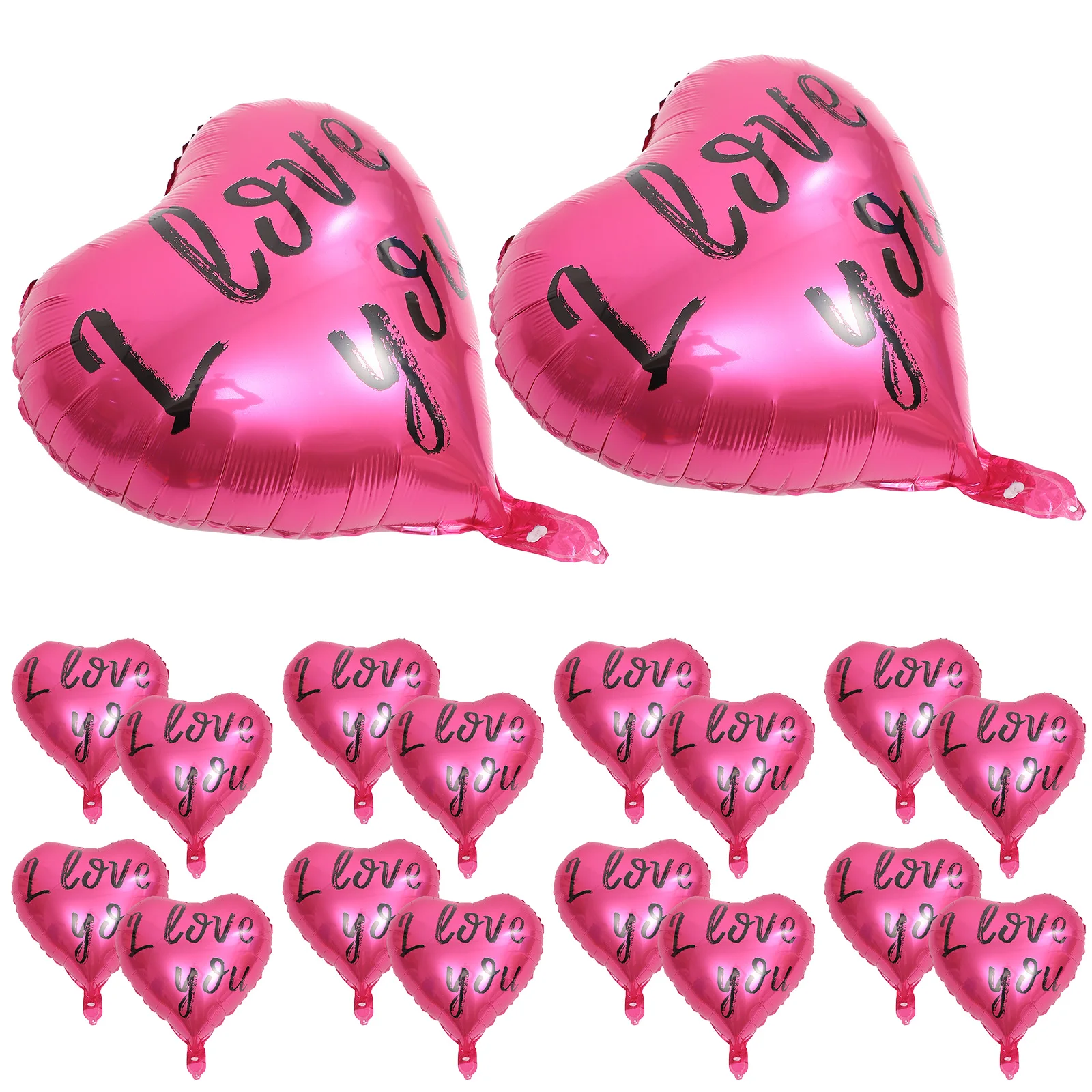 

20pcs Heart Shaped Balloons 18 Inch Aluminium Foil Wedding Party Decorations Red Black I LOVE YOU Balloons Valentine Decor