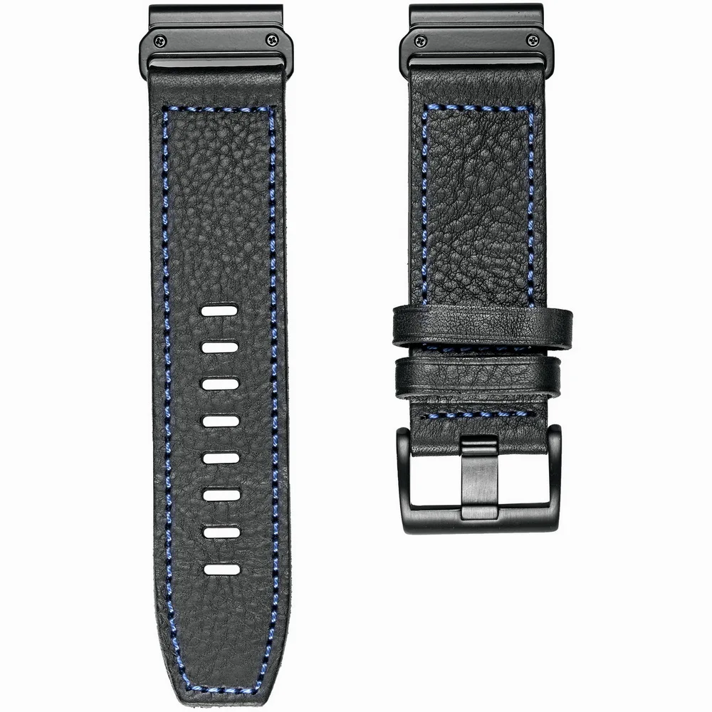 HEMSUT Leathe Watch Band For Garmin Cowhide Wrist Strap Compatible With Fenix/Tactix/Forerunner/Vivoactive/Approach/MARQ/Quatix