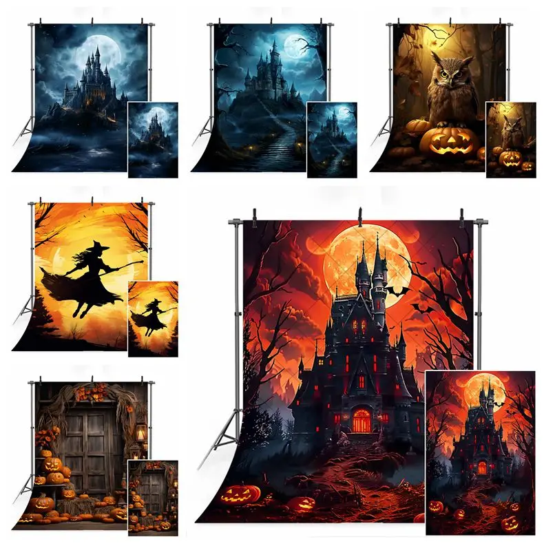 Halloween Backdrop Horror Zombie Custom Photography Background Family Party Banner DecorAdult Kids Portrait Photo Booth Props