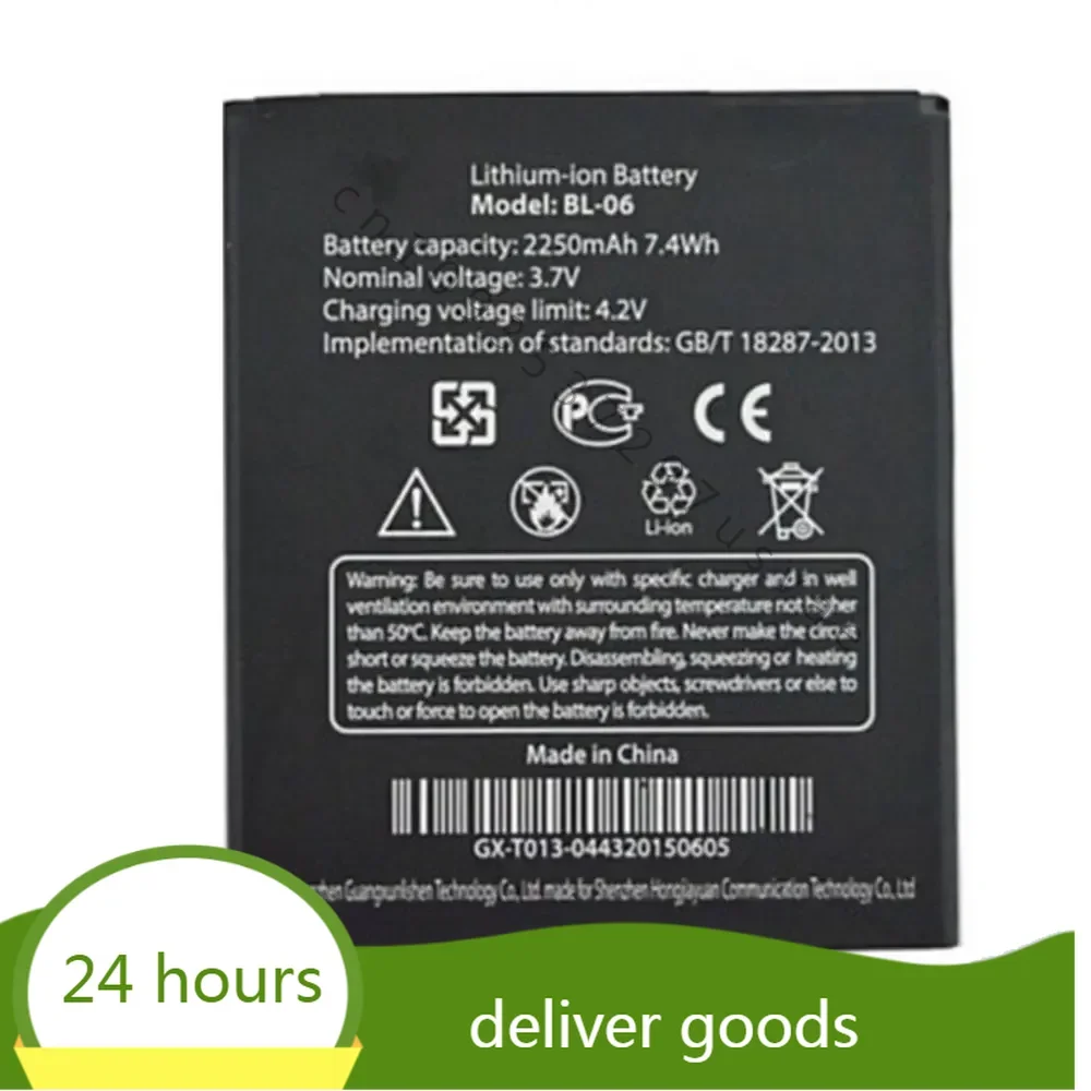 New replacement battery 2250mah 7.4wh 3.7v BL-06 BL-O6 Battery For THL BL06 BL 06 T6 T6S Pro T6C  Cellphone batteries