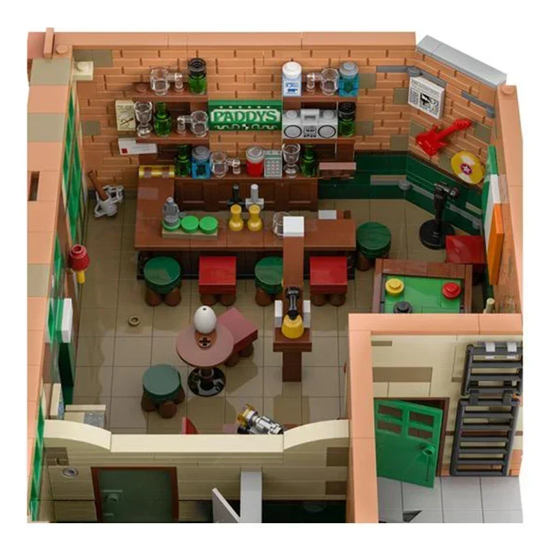 مدينة شارع عرض نموذج Moc قوالب بناء الفيلم الشهير حانة التكنولوجيا وحدات كتل هدايا عيد الميلاد اللعب لتقوم بها بنفسك مجموعات الجمعية