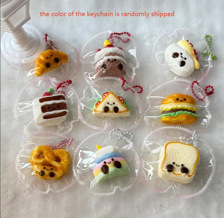 Lindo simulación de pan tostado, juguete para apretar, juguete de silicona para aliviar el estrés, Mini descompresión divertida, juguetes de rebote lento, regalos