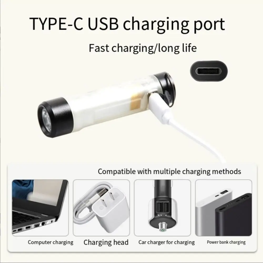 Lampada a LED Mini portachiavi impermeabile Torcia ricaricabile Magnete Portachiavi Luce Torcia portatile leggera creativa Escursionismo