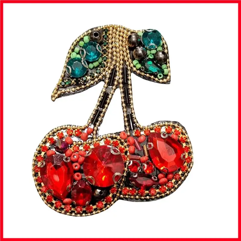 

F3MF Handcraft Rhinestones Cherry Applique for Clothing Decoration Add Unique Charm and Personality to Bag Jeans Craft Supply