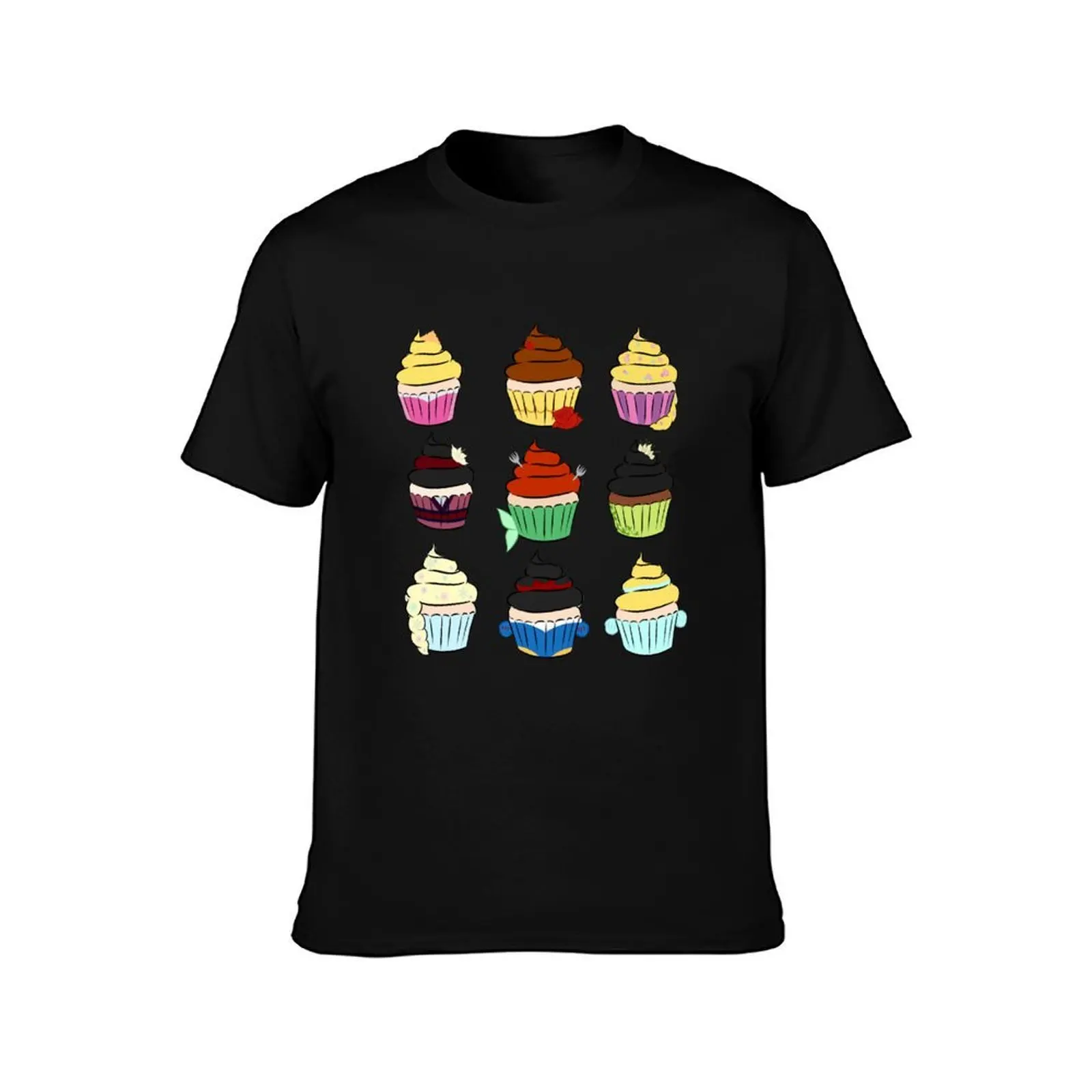 Princess Cupcakes T-Shirt, Summer Casual Cotton Tee, Oversized Streetwear Tops, Vintage Graphic Print, Loose Fit Short Sleeve