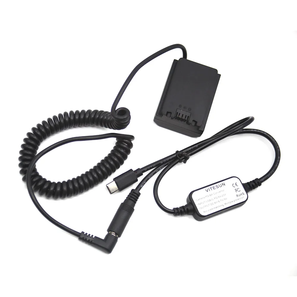 PD USB Type C Power Cable NP-FZ100 Dummy Battery Spring Cable for Sony A7R IV A7M3 A9 II A9M2 ILME-FX3 ILCE-7M3K ILCE-7C Camera