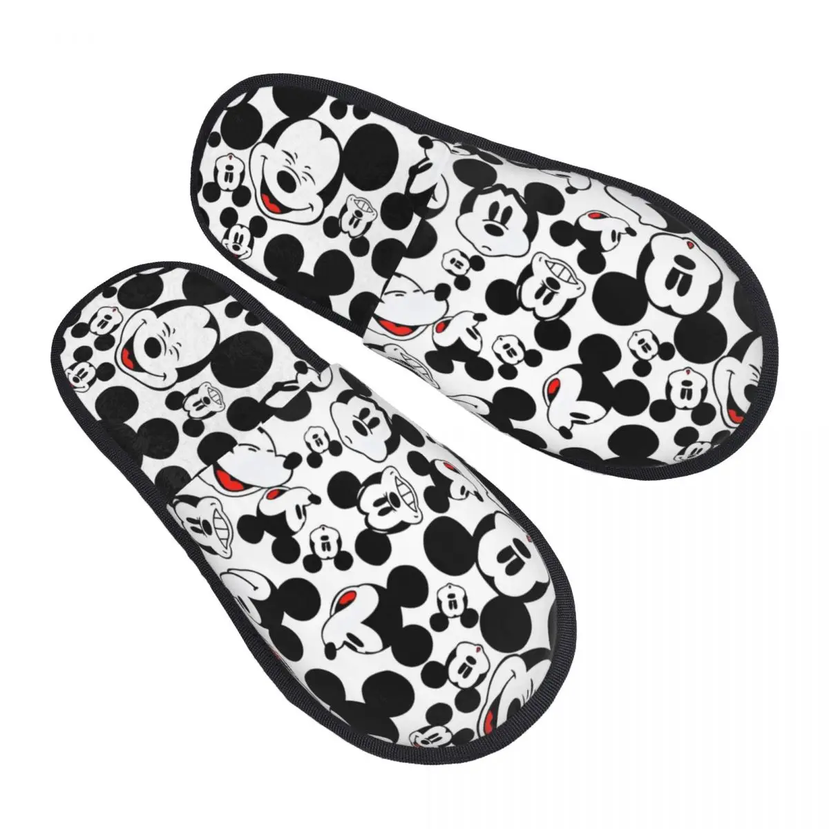 

Winter House Slippers Mickey Minnie Cartoon Accessories Household Fur Slides Slippers Living Room Soft Non-slip Slides
