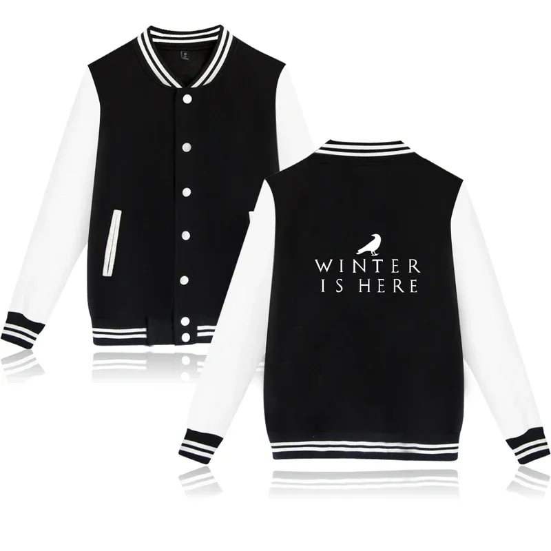 Winter is here jacket coats Basic Baseball Hoodies Hip Hop Tracksuit Streetwear Cardigan Winter is here