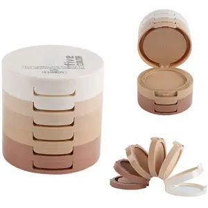 Concealer Contouring Powder, 5 Warna 5 Decked Powder Tower, Mencerahkan Warna Kulit, Kontrol Minyak Makeup Bedak Tabur Bedak Tabur 10 nada penjualan terbaik - №