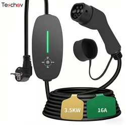 테쉬브 3.5kW 휴대용 EV 충전기 220V 230V 타입 1 타입 2 EV 충전 케이블 GBT 충전소 (전기차용) 3.5미터
