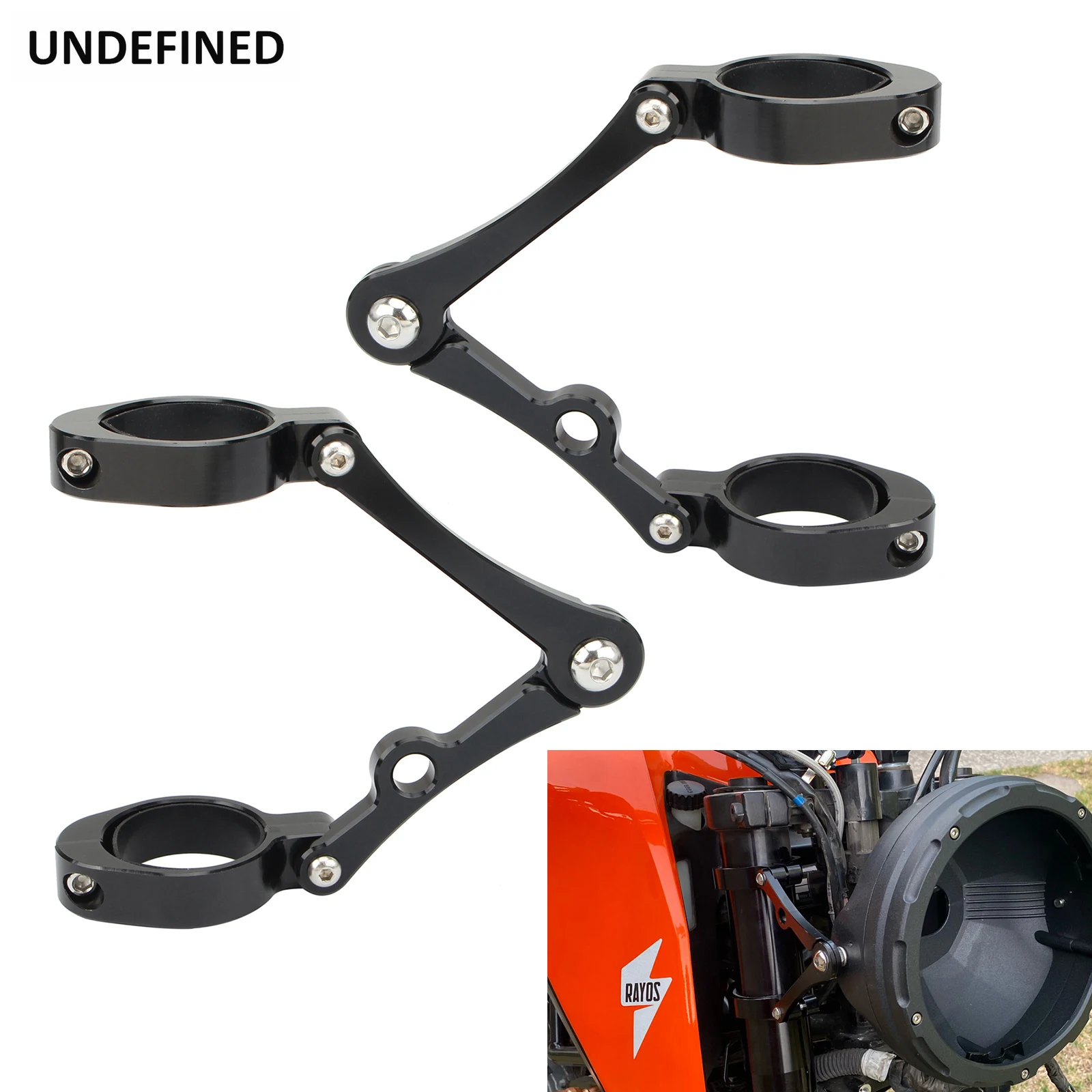 33mm-58mm Headlight Bracket Mount Clamp Fork Tube Light Holder 54mm 49mm 45mm 41mm 37mm Motorcycle Bobber Cafe Racer Universal