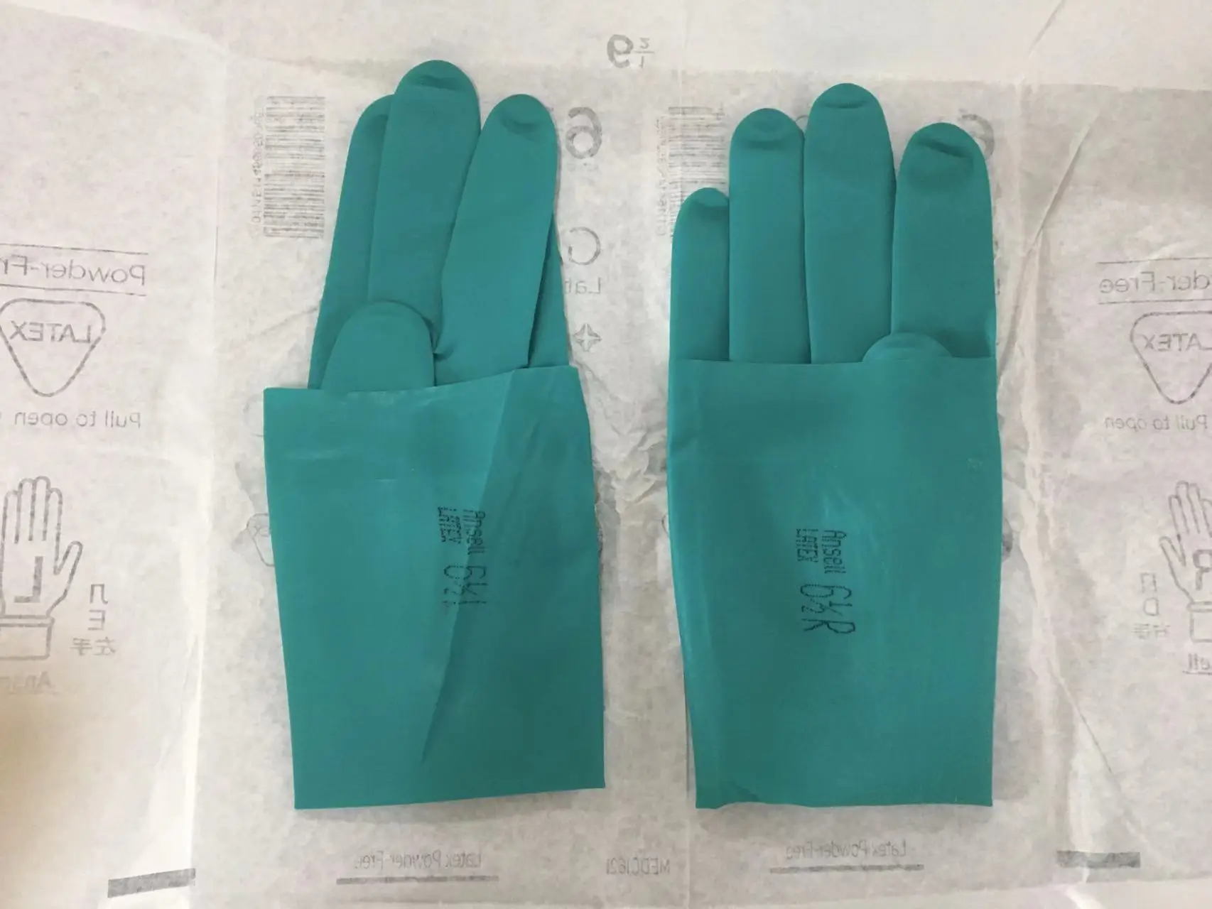 Ansell-guantes de látex sin polvo para uso en interiores y exteriores, guantes ultrafinos de operación fina, guantes de quimioterapia, color verde,