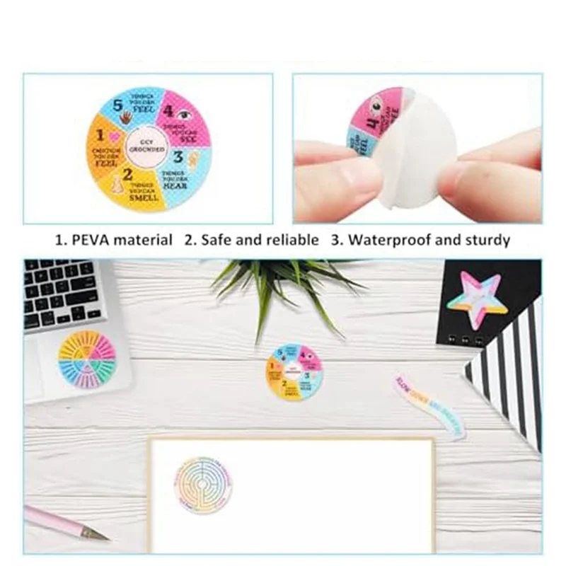 

60 Pcs Textured Stickers Sensory Stickers 5 Style Calming Strips Calming Adhesivetactileb87b