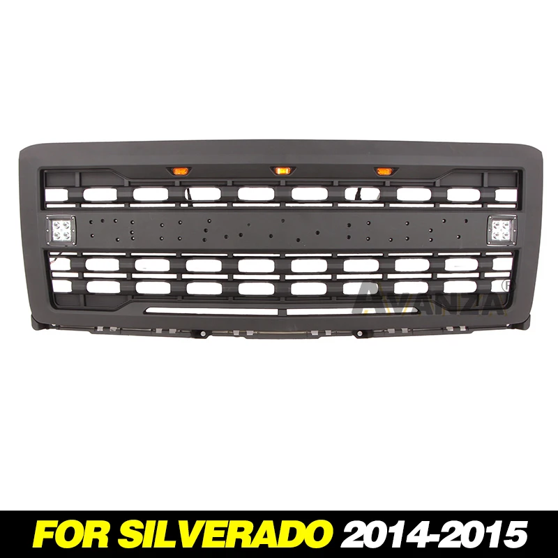 Front Grille With Side Light Fits For Silverado Chevrolet 2014-2015 Racing Grill