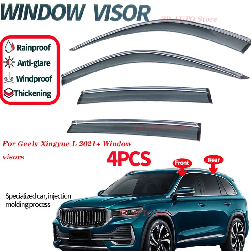 For Geely Xingyue L 2021+  Window visors Rainwater prevention; Covering the sunlight; Anti fog; Snow prevention