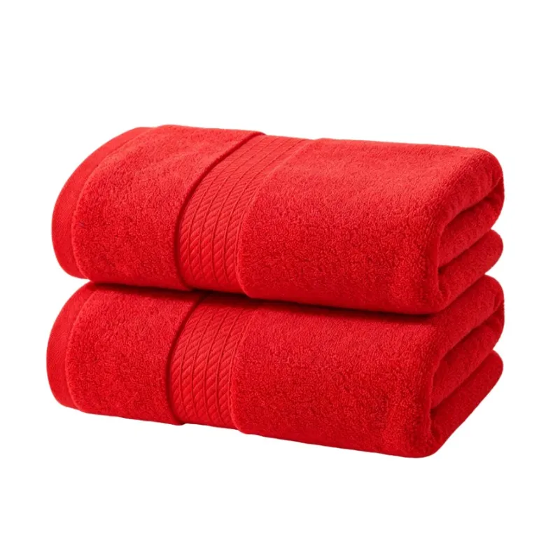 Luxury Cotton Towel Set 1/2pcs 50x100cm Absorbent Bath Hand Face Towels for Adults Thick Home Hotel Quality Christmas Red Gift