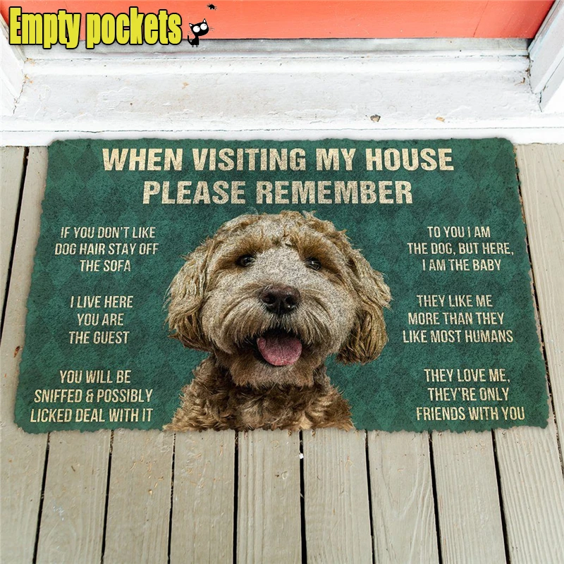 Please Remember Labrador Retriever Dogs House Rules Doormat Decor Print Carpet Soft Flannel Non-Slip Doormat for Bedroom Porch