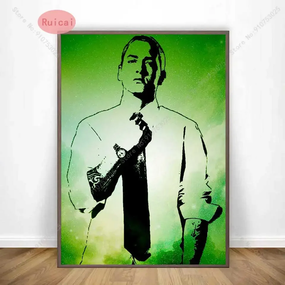 Eminem Poster Hip Hop Rap God Super Rapper Singer Music Star Canvas Painting Wall Art Picture Abstract Home Decor