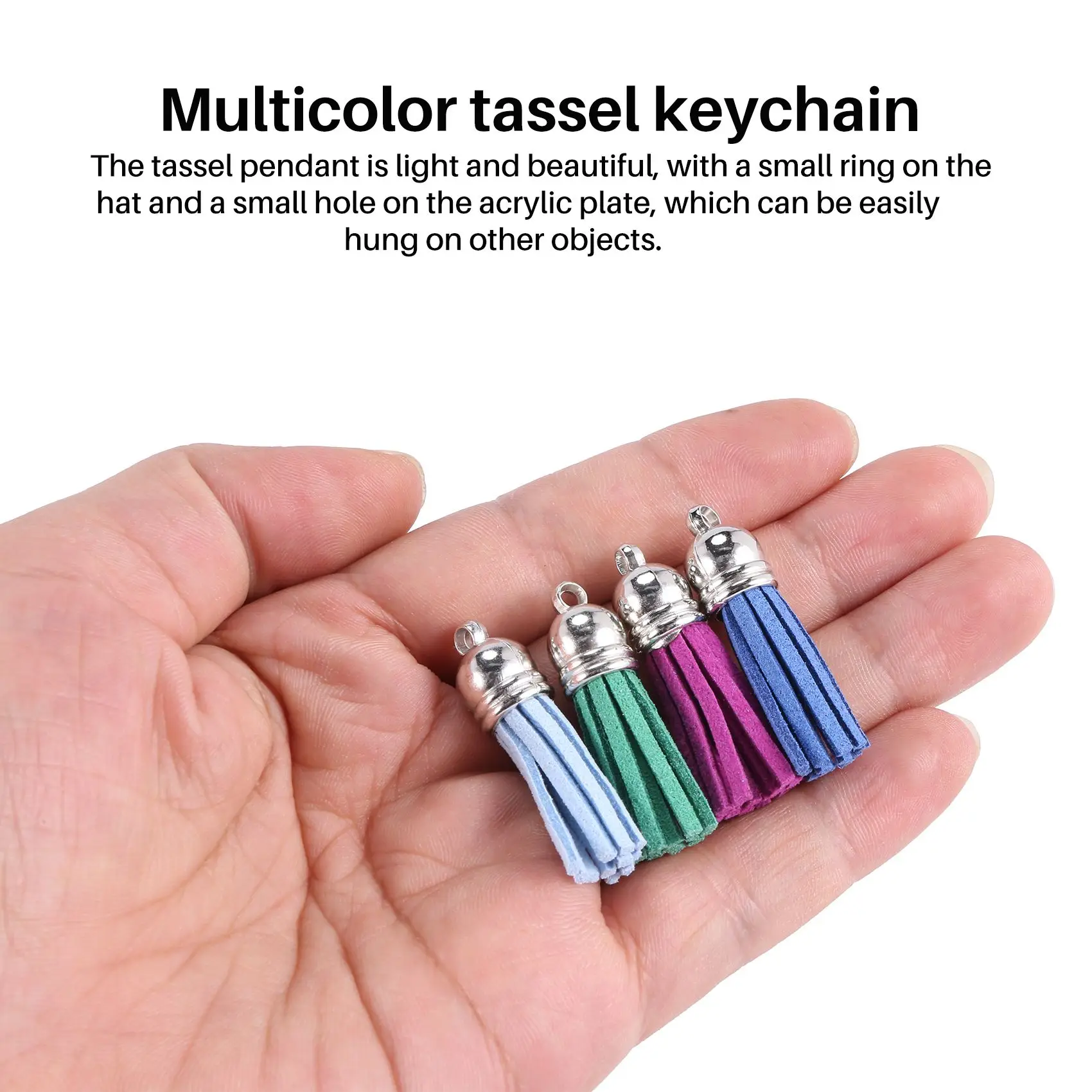 72Pcs Acrylic Transparent Discs Hexagon Keychain Blanks Charms And Tassel Pendants Keyring With Chain For DIY Crafts Eco-Friendl