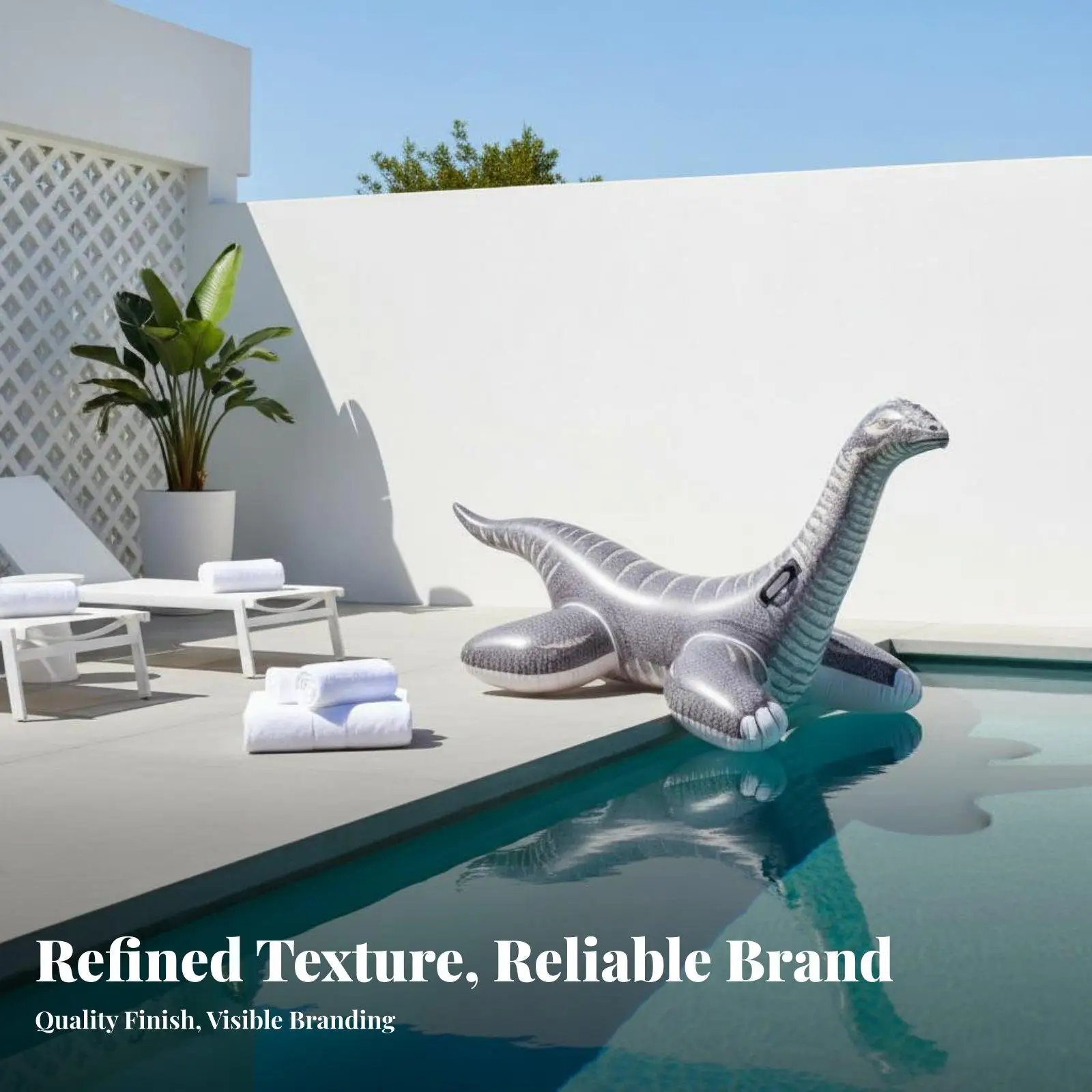 Giant Dinosaur Pool Float Inflatable Brontosaurus Raft for Family Fun Heavy Duty Handle Water Toy for Swimming Pool Beach Lake