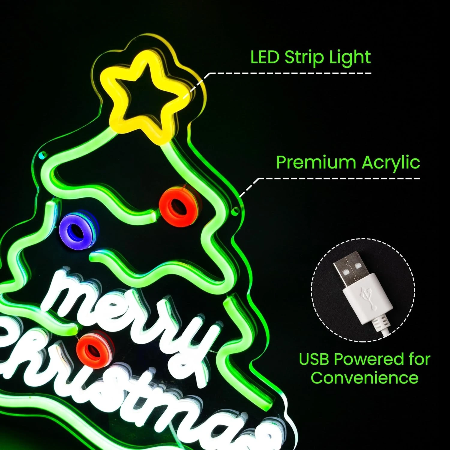 شجرة عيد الميلاد النيون تسجيل USB عكس الضوء عيد ميلاد سعيد LED ضوء النيون للمنزل حفلة الشتاء الديكور مهرجان هدية عيد الميلاد الخفيفة