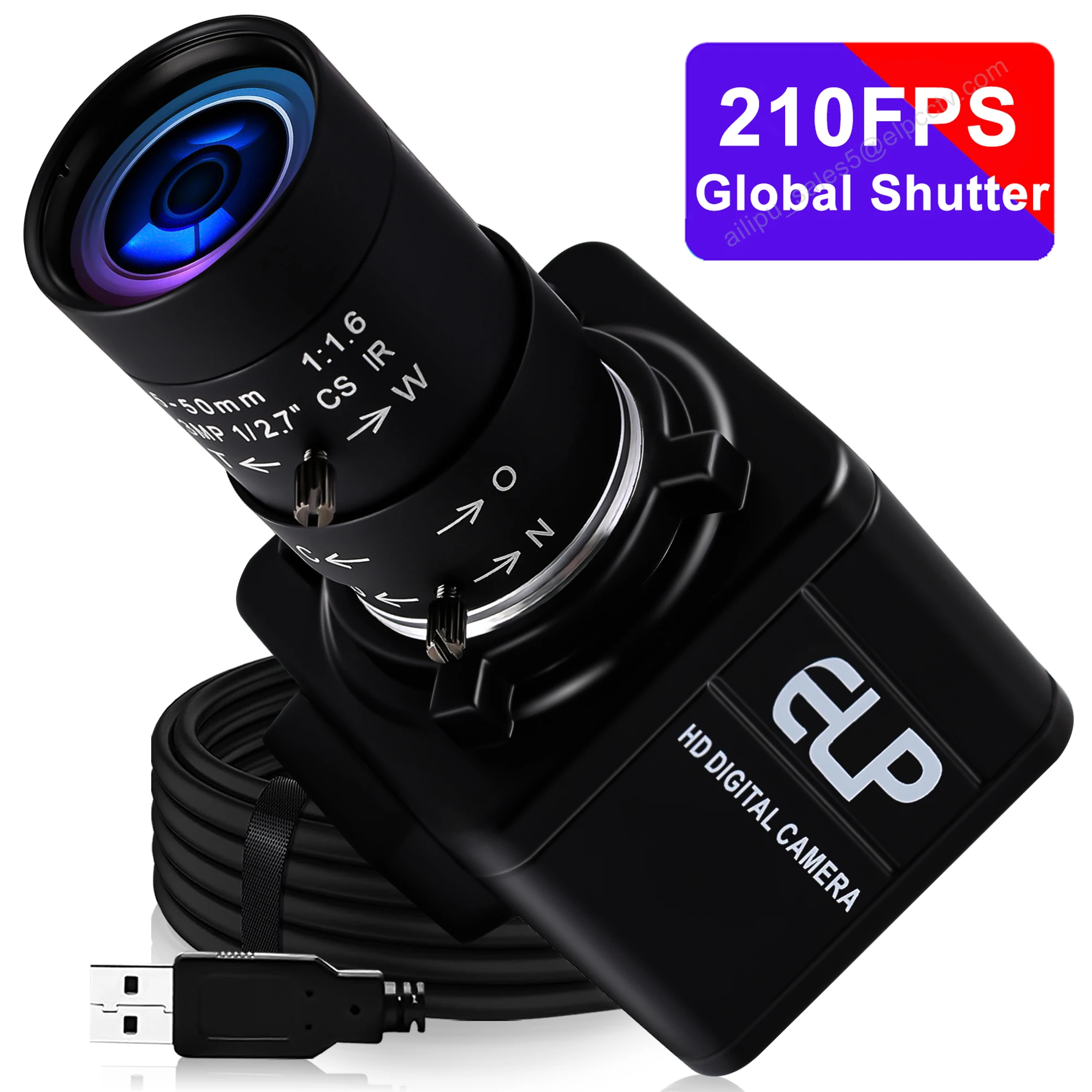 أفضل كاميرات IP للاستخدام الصناعي: تقييم كاميرا ELP 210fps 480P مع عدسة 5-50mm