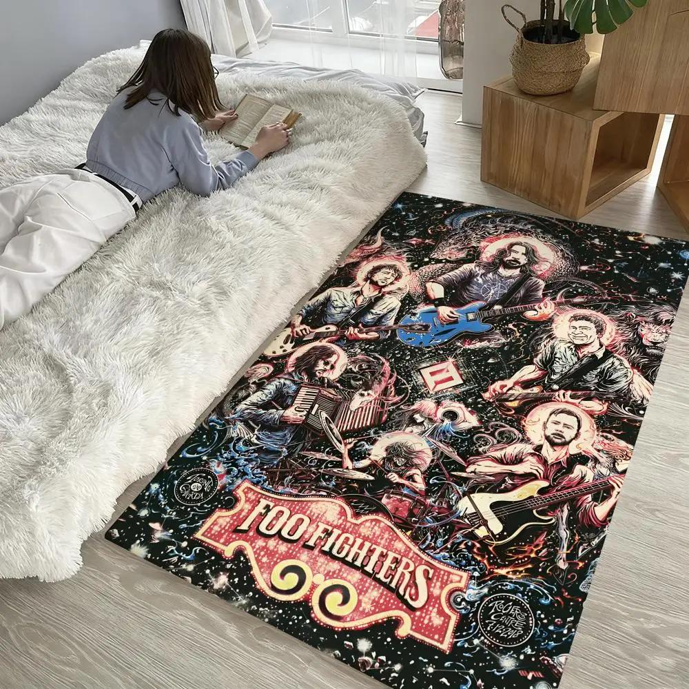 

cool Rock Band-F-Foos Fighters Floor Mat Soft Thickened Non-Slip Door Mat for Living Room Home Decor Flannel Rugs