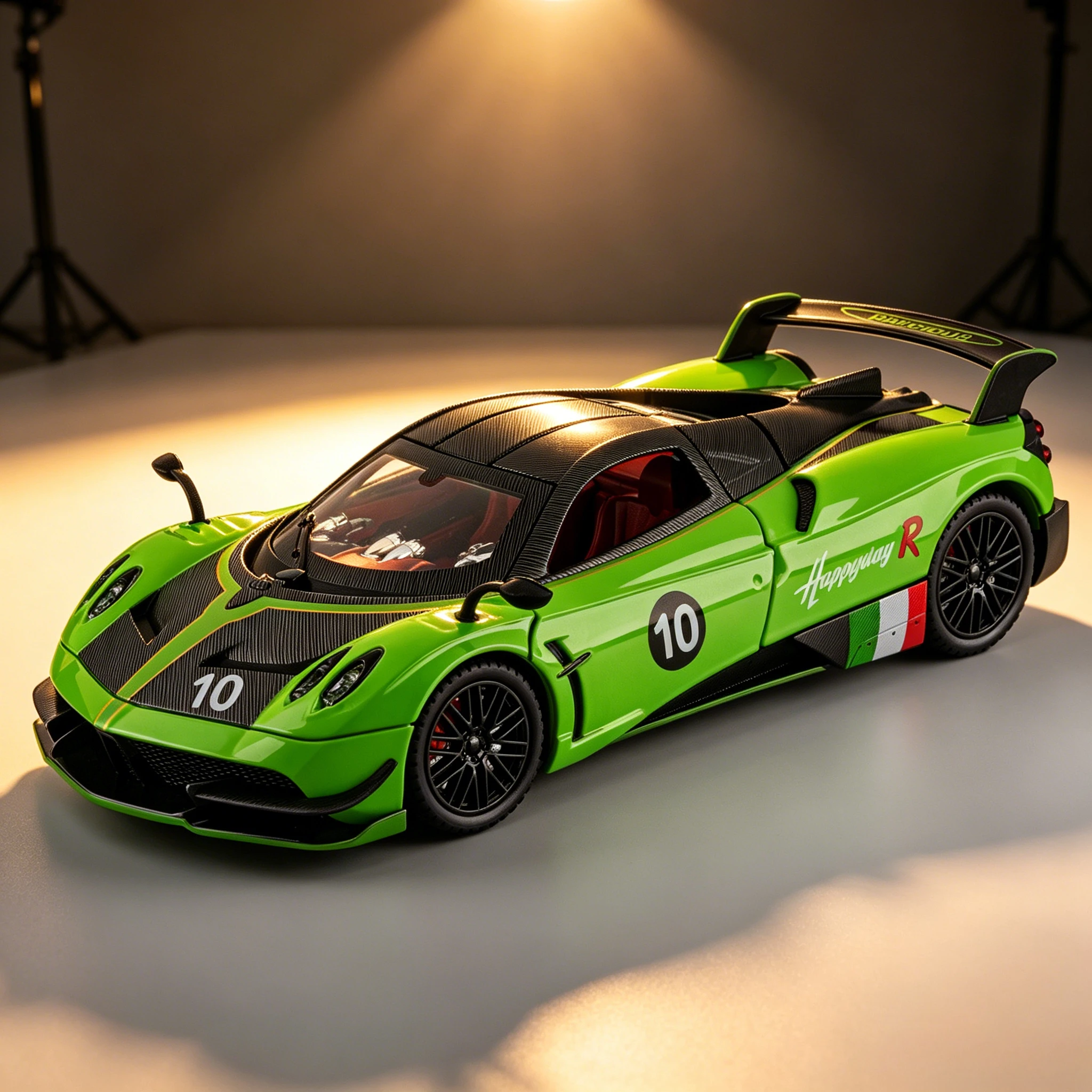 

1:24 Huayra R Alloy Sports Model Diecast Metal Racing Car Vehicles Model Simulation Sound Light Collection Toy Gift
