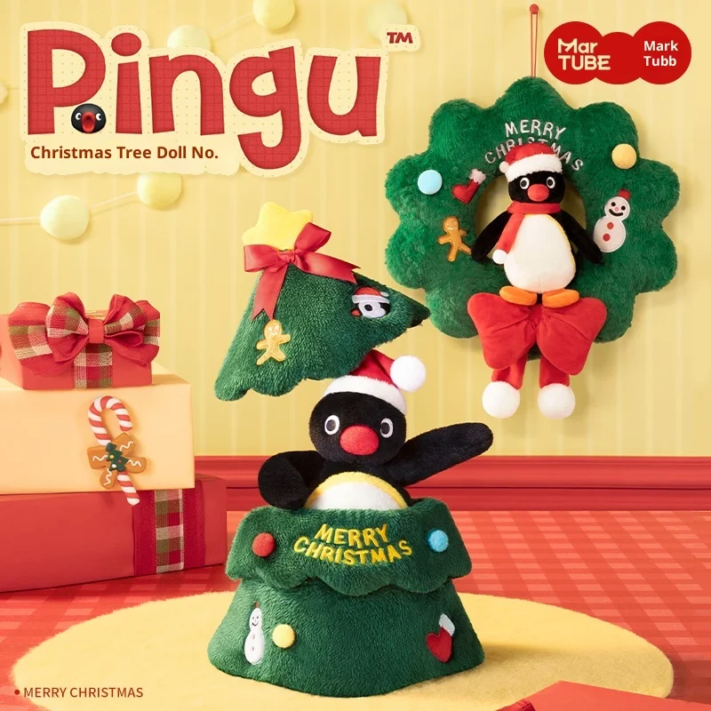 Maktoubu Pingu Serie de árboles de Navidad Muñeco lindo de peluche Decoración de habitación Regalo de cumpleaños para niñas, amigos, regalo de Navidad Nuevo estilo