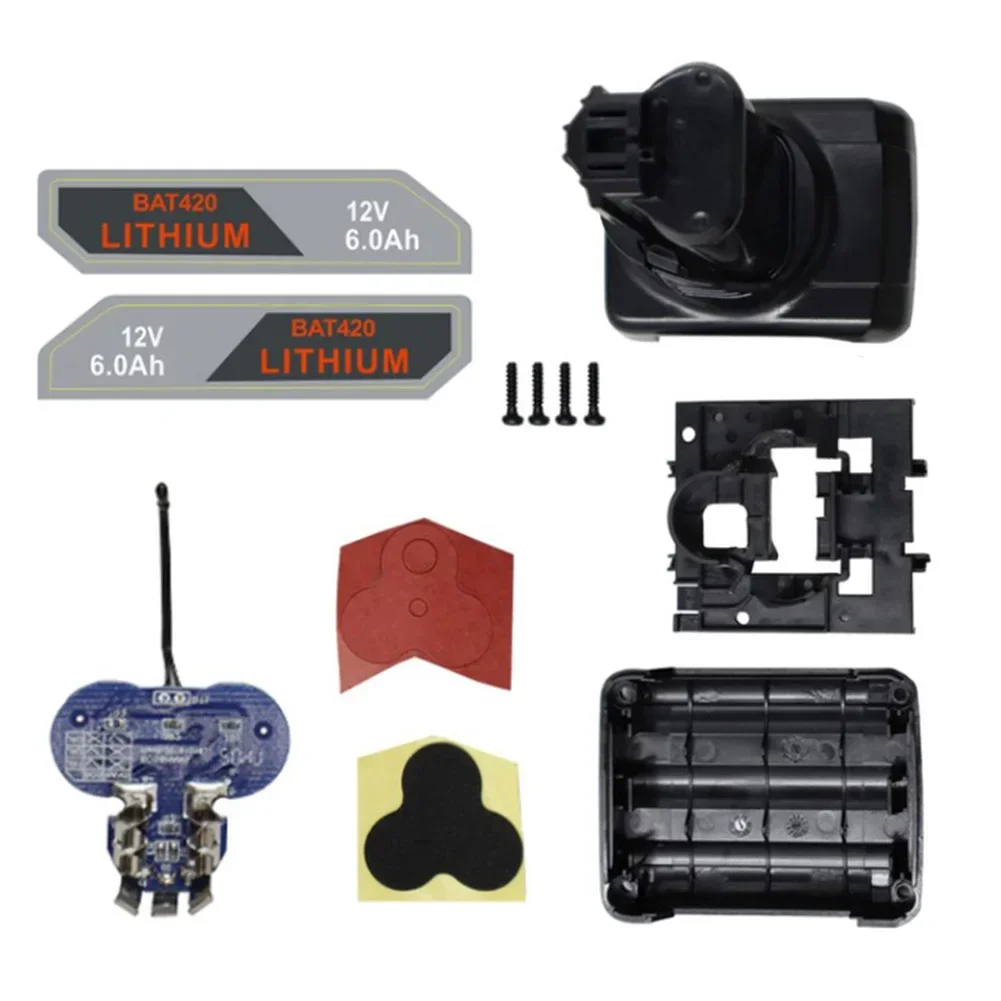 Bat411 Bat420 Li-Ion Batterij Plastic Behuizing Behuizing Pcb Opladen Bescherming Board Label 6 Core Voor Bosch 10.8V 12V Batterijdeksel