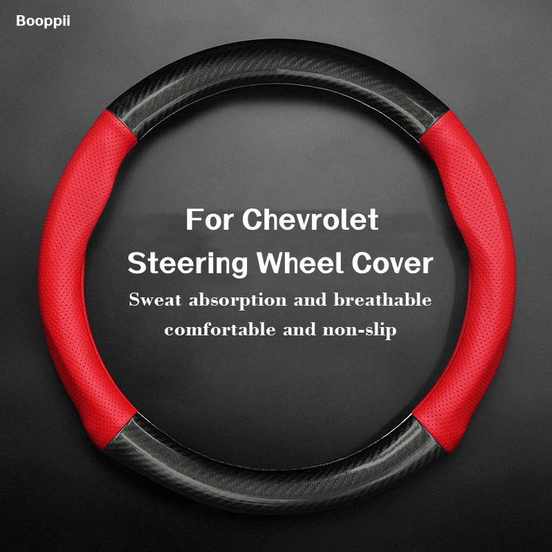 Car Steering Wheel Cover Leather Carbon Fiber for Chevrolet Cruze Aveo Captiva Spark Onix Orlando Malibu Sonic Silverado Tracker