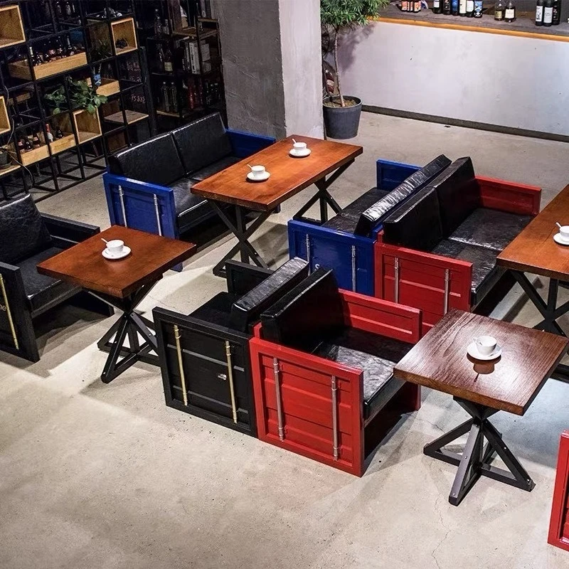 Industrial style restaurant Dining chairs Western restaurant Theme restaurant Leisure card dining table Buffet Dining table