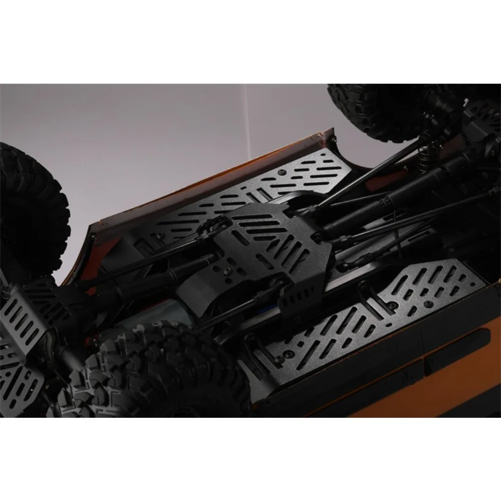 Placa de protección del equipo de batería del chasis TRX4, protección inferior del chasis izquierdo y derecho, armadura de acero inoxidable engrosada